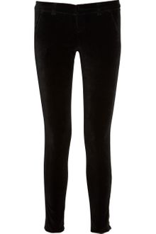 Current/Elliott Lowrise Velour Skinny Pants - Lyst