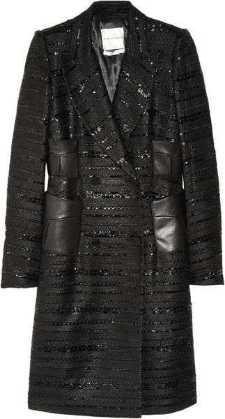 Emanuel Ungaro Sequined Tweed Coat - Lyst