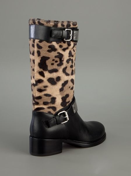 biker boots leopard
