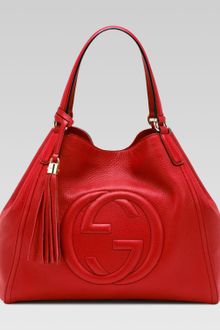 Gucci Soho Leather Shoulder Bag Red - Lyst