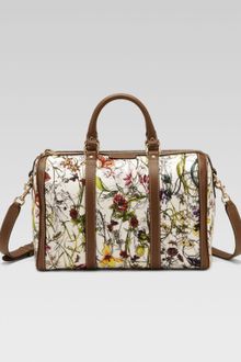 Gucci Vintage Web Floral Canvas Boston Bag - Lyst