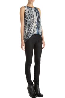 Helmut Lang Voile Pheasant Print Top - Lyst