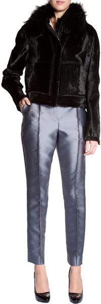 Lanvin Goat Hair Short Coat - Lyst