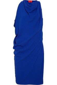 Lanvin Draped Silk Crepe Dress - Lyst
