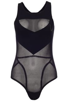 Lucas Hugh Black Mesh Isis Bodysuit - Lyst
