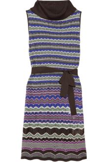 M Missoni Striped Crochetknit Dress - Lyst