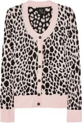 McQ by Alexander McQueen Leopard Intarsia Stretch Knitted Cardigan