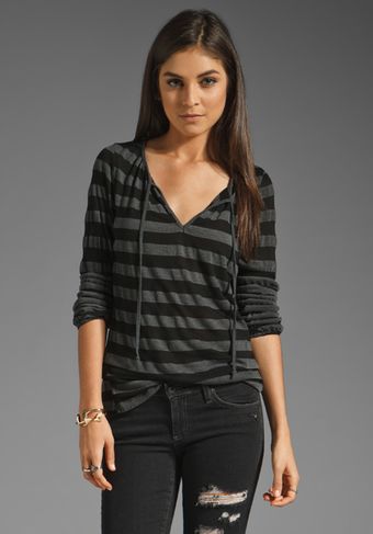 Michael Stars Long Sleeve Shirred Blouse - Lyst