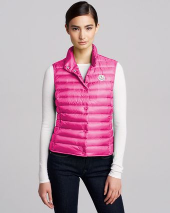 Moncler Quilted Puffer Vest Fuchsia - Lyst