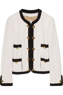 Moschino Silk Trimmed Wool Blend Bouclé Jacket - Lyst