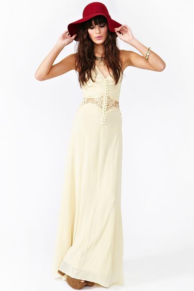Nasty Gal Siobhan Maxi Dress  in Beige (cream) - Lyst