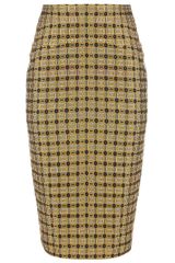 No.21 Gold Brocade Pencil Skirt