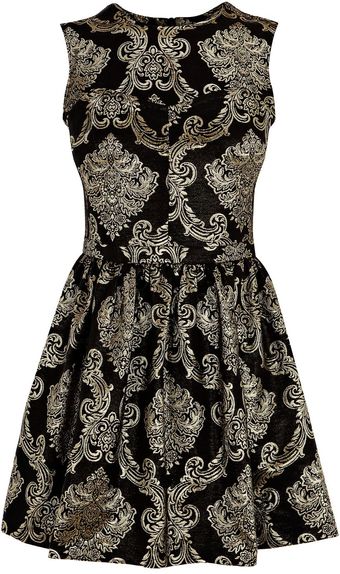 Oasis Baroque Jacquard Dress - Lyst