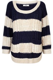 Oasis Dip Hem Cable Jumper - Lyst