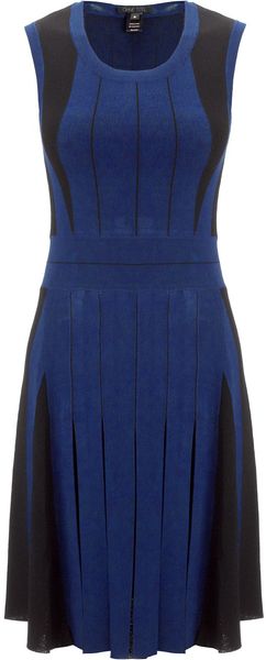 Ohne Titel Blue Stripe Knit Pleat Dress - Lyst
