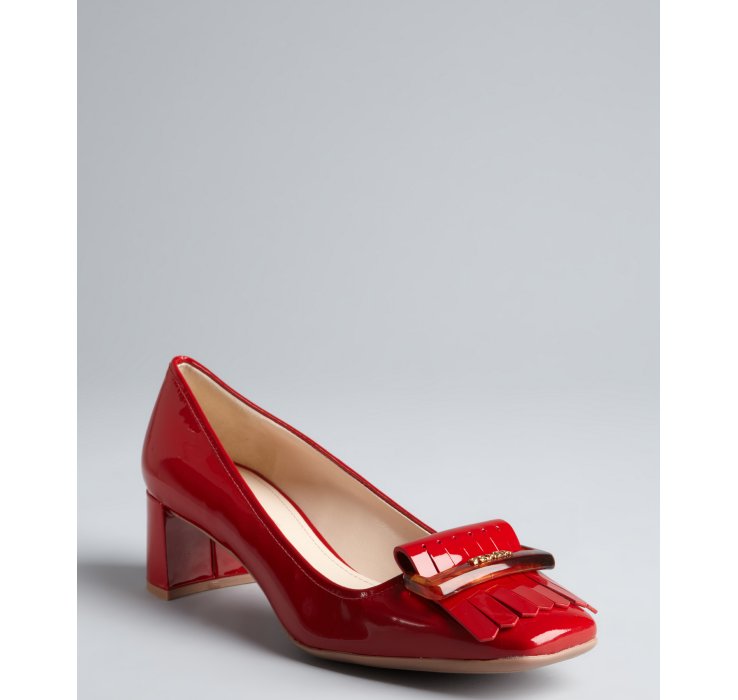 square toe heels prada