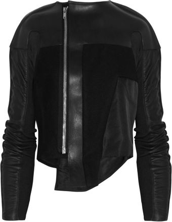 Rick Owens Leather and Woolblend Jacket - Lyst
