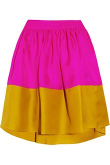 Roksanda Ilincic Jim Colorblock Silktwill Mini Skirt - Lyst