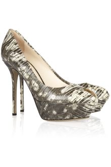 Sergio Rossi Cachet Snakeeffect Leather Pumps - Lyst