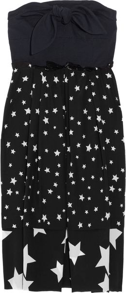 Sonia By Sonia Rykiel Printed Jersey and Silk Crepe De Chine Dress - Lyst
