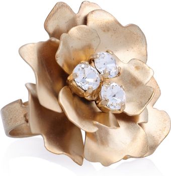 Sonia Rykiel Bijoux Goldtone Crystal Rose Ring - Lyst