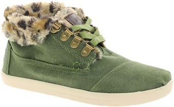 Toms Highlands Green Leopard Fleece Ankle Boots - Lyst