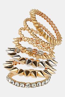 Topshop Spike Stretch Bracelets 7pack - Lyst