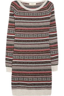 Vanessa Bruno Athé Metallic Woolblend Intarsia Sweater Dress - Lyst