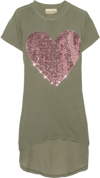 Wildfox White Label Sequinembellished Cottonblend Tunic - Lyst