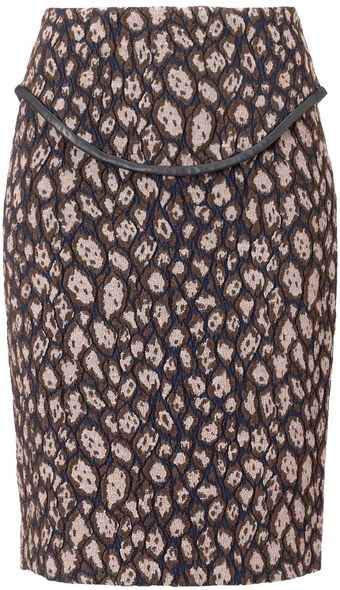 Yigal Azrouel Leopard Jacquard Pencil Skirt - Lyst
