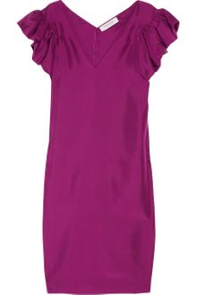 Yves Saint Laurent Ruffled Silk Habotai Dress - Lyst