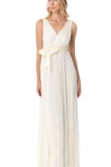 Rebecca Taylor Pleated V Neck Gown