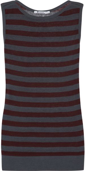 T By Alexander Wang Striped Jersey Dress - Lyst