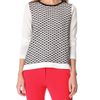 Tibi Sporty Mesh Intarsia Knit Sweater in White (ivory) - Lyst