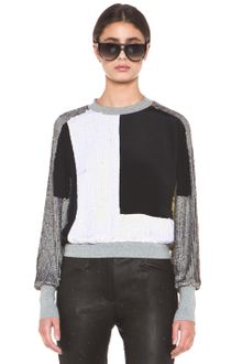 3.1 Phillip Lim Collage Sequin Sweat Top in Frost - Lyst
