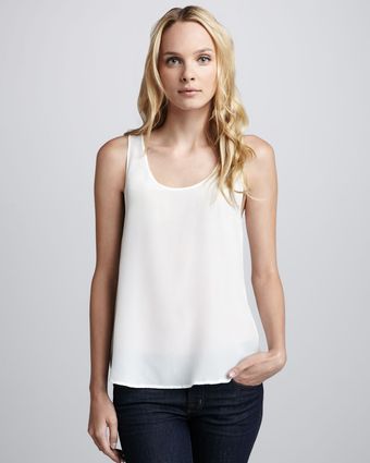 French Connection Relaxed Silk Tank Ivory - Lyst