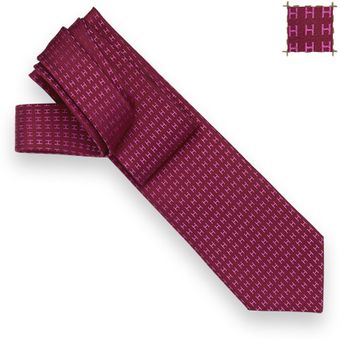 Hermes Façonnée H Bicolore Tie - Lyst