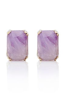 House Of Lavande Jeweled Knot Purple Amethyst Studs - Lyst