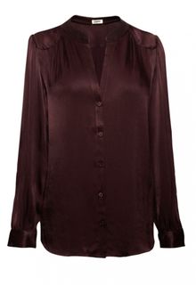 L'Agence Lagence Band Collar Blouse Bordeaux - Lyst
