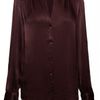 L'agence Lagence Band Collar Blouse Bordeaux in Purple (bordeaux) - Lyst