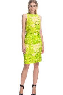 Tibi Lime Daisies Pencil Skirt - Lyst