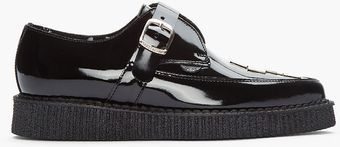 Underground Black Patent Silverdetailed Buckle Shoe - Lyst