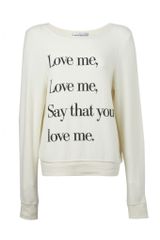 Wildfox Wildfox Love Me Sweater Ceramic White