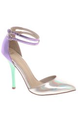 Asos Asos Prior Metallic Pointed High Heels