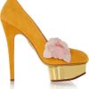 Charlotte Olympia Dolly Suede Platform Pumps in Gold - Lyst