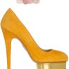 Charlotte Olympia Dolly Suede Platform Pumps in Gold - Lyst
