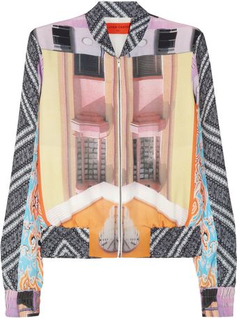 Clover Canyon Printed Crepe De Chine Bomber Jacket - Lyst
