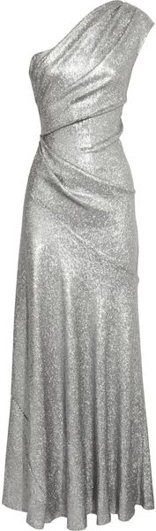 Donna Karan New York One Shoulder Sequined Stretch Mesh Gown - Lyst