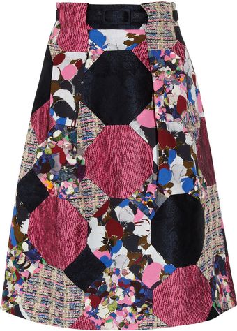 Erdem Hester Patchwork Skirt - Lyst