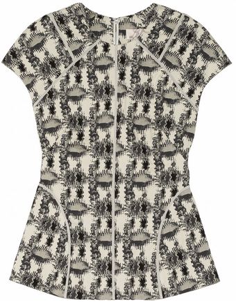 Lela Rose Patterned Cottonblend Brocade Top - Lyst